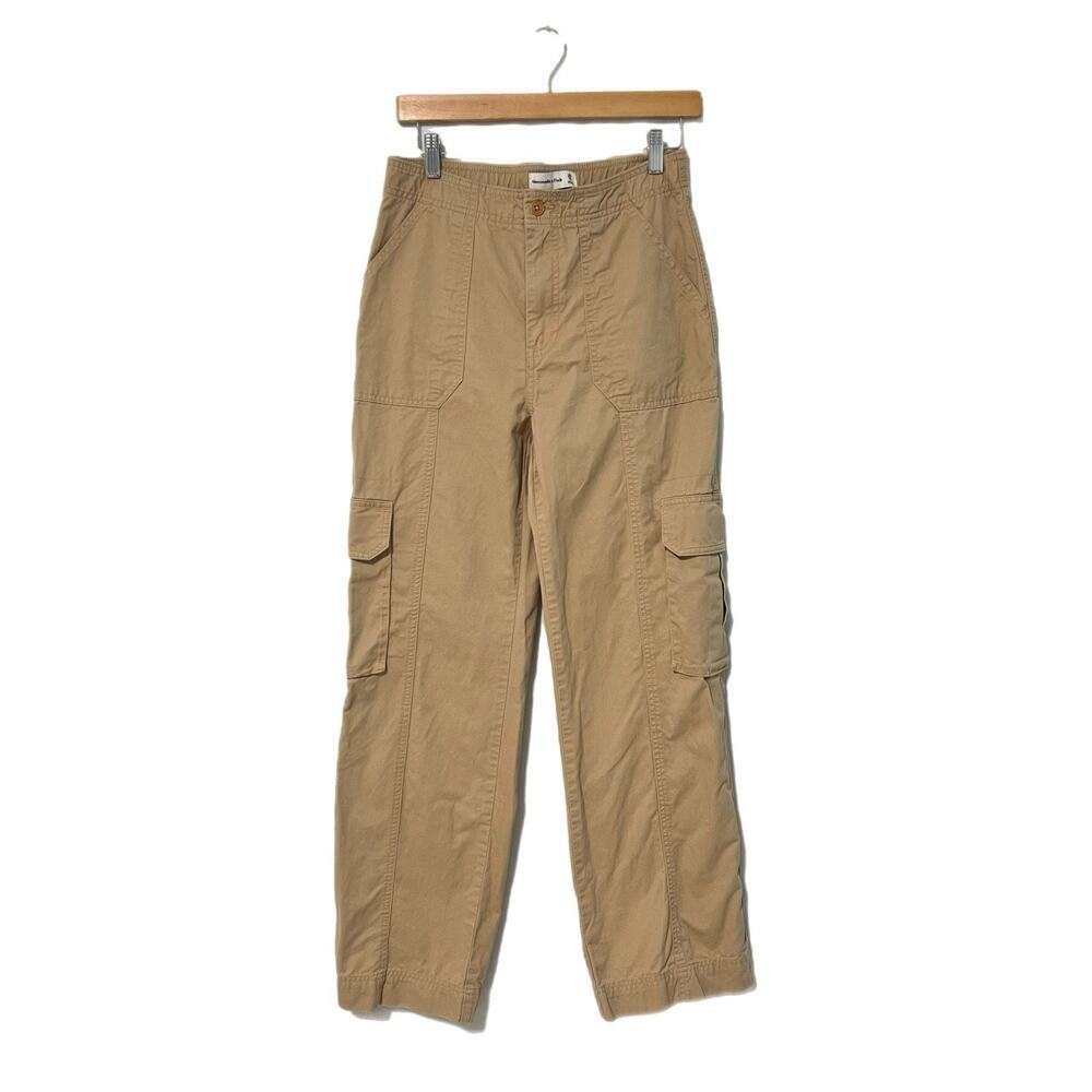 Abercrombie & Fitch Khaki Relaxed Fit Cargo Pants Size 28 6R Utility Y2K Gorpcor